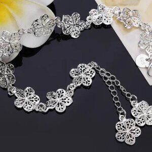 Sterling Silver Flower Bracelet